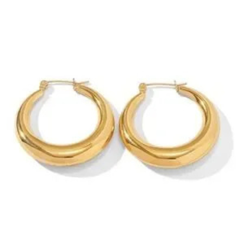 18K Gold Mod Hoop Earrings (7018)